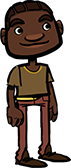 African american boy in beige shirt